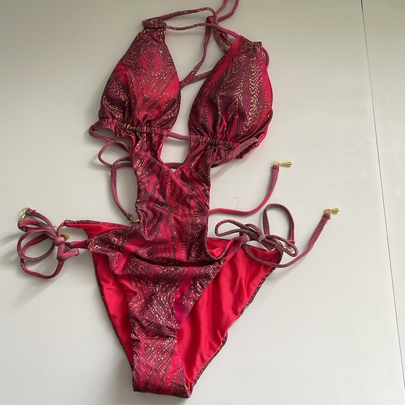 Bellissima Swimwear Monte Carlo One Piece Pink Obsession Print Size Medium New - Picture 3 of 7